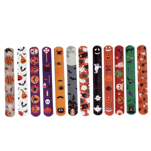 CORHAD 48 Stück Halloween Schnappring Armband Halloween Klappring Kinderarmband Kinderdekor Kürbis Klapparmband Halloween Party Armband Halloween Klapparmband Taschenfüller von CORHAD