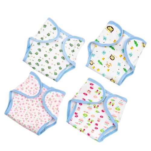 CORHAD 4pcs Pretend Spielen Baby Windeln Neugeborenen Puppen Kleidung Reborn Zubehör Wiederverwendbare Waschbar Windeln von CORHAD