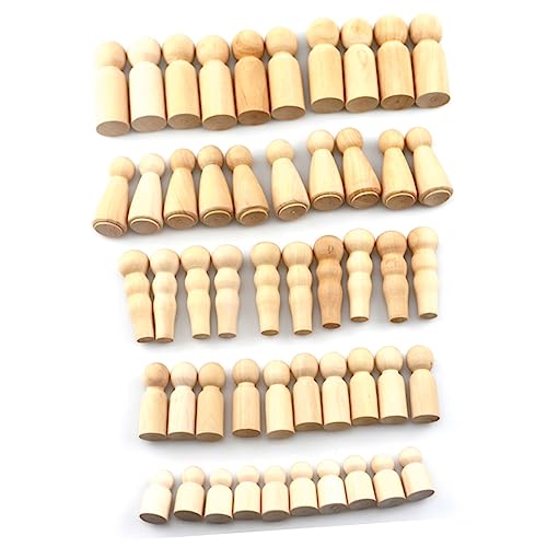 CORHAD 50 Stück Holzhandwerk Selber Machen Blanko-peg-puppen Kinder Dekor Nistpuppen Peg-puppenkörper Unvollendete Peg-puppen Dolly Heringe Spielzeug Für Kinder Holzpuppe Bemalen Hölzern von CORHAD