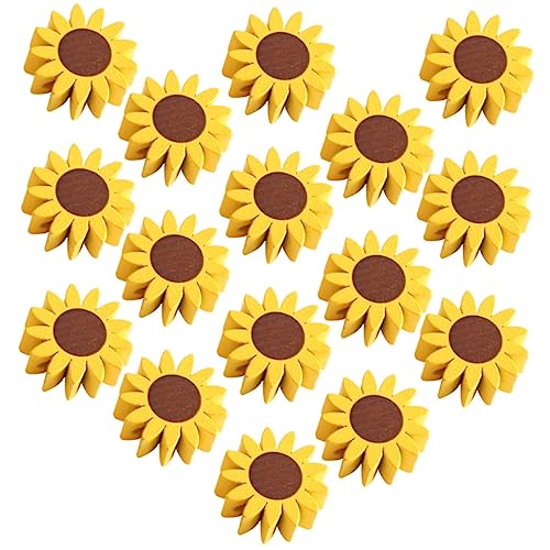 CORHAD 50 Stück Sonnenblumen Holzperlen Sonnenblume Lose Perlen Sonnenblumen Holzperlen Basteln Herstellung Loser Charms DIY Holzperlen Holzperlen Zum Basteln Holzperlen DIY von CORHAD