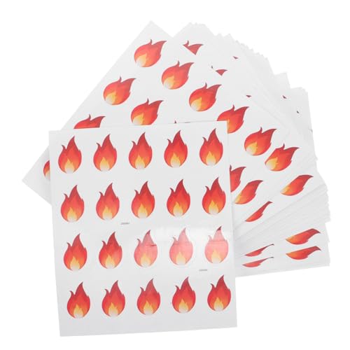 CORHAD 500 Pcs Flammenaufkleber Küchenetiketten Für Behälter Etikettenaufkleber Für Gläser Kleine Etikettenaufkleber Dekorative Etiketten Für Gläser Feuer Aufkleber Pvc von CORHAD