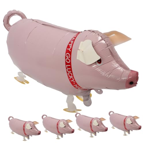 CORHAD 5St Ballon Tierspielzeug -Dekor Partyspiel aufblasbarer Stock kinderspielzeug spielzeug für kinder toys Partei aufblasbar Schweineform aufblasbar Aluminiumfolie Rosa von CORHAD