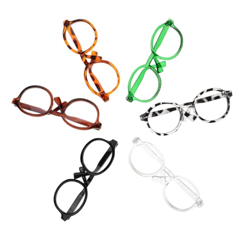 CORHAD 6St Puppenbrille Puppenmode Miniaturbrillen Mini-Brille Mini-Puppen-Sonnenbrille Kostümzubehör für Minipuppen Miniatur-Brillen-Requisiten Brille zum Anziehen der Puppe Plastik von CORHAD