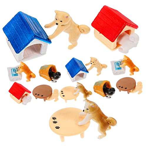 CORHAD 6St Shiba Inu Puppenornament Miniatur-Hundestatue Hundehütten-Handwerk gewürzeset kuschelhund hundesofa Tisch-Zwinger- Desktop- -Dekoration für zu Hause PVC von CORHAD