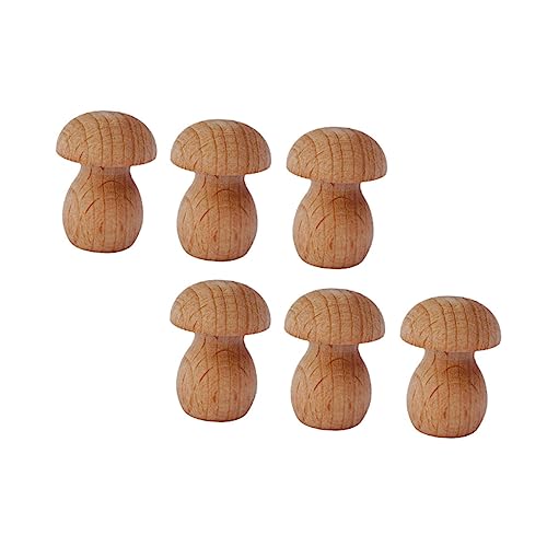 CORHAD 6St Süße kleine Pilze Bonsai-Pilz Mikro-Pilz-Ornament Pilzmodell Spielzeug buchregal dekoration bescherung weihnachten toy Mikro-Landschaftsdekoration Mini-Ornament Holz Brown von CORHAD