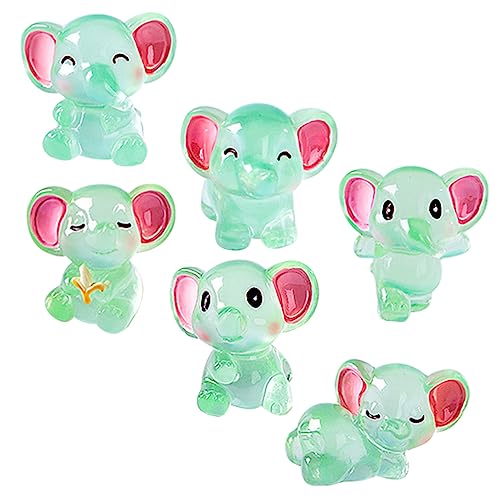 CORHAD 6St tierische Miniaturfiguren Cute Decoration sitzpouf tortendeko firmung autodeko kuchendekoration entzückende Figur Mikrolandschaftsornament Miniatur-Elefantenschmuck Harz von CORHAD