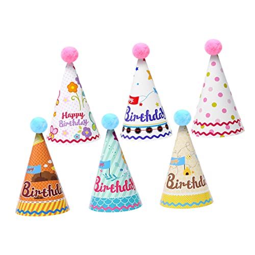 CORHAD 6st Geburtstagshut Party-papierkappe Geburtstag Kappe Geburtstag Des Kleinen Mädchens Mädchen Hüte Geburtstag Stirnband Kinder Partyhüte Für Kindergeburtstage Neuheit Kappe von CORHAD