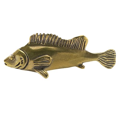 CORHAD Bürofischfigur Meerestierfiguren Büro-Fisch-skulptur Antike Fischfigur Frosch Chinesische Wohlstandsstatue Fisch-Vintage-Statue Heimische Fischfigur Tierskulpturen Krabbe Kupfer von CORHAD