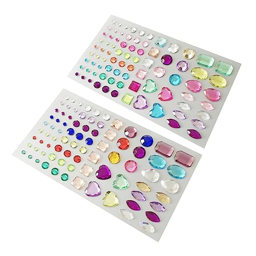 CORHAD DIY Strass Aufkleber 2 Bögen Selbstklebende Sticker Für Handy Basteln Und Scrapbooking Bunte Rhinestone Dekoration Für Kreative Projekte von CORHAD