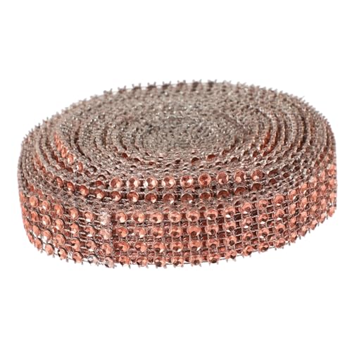 CORHAD Perlen Band Dekoratives Kunst Diy Band Aus Champagnerfarbenem Selbstklebendem Imitat Rhinestone 4 Reihen Vielseitiges Bastelband Für Kleidung Und Dekoration 10 Yards von CORHAD