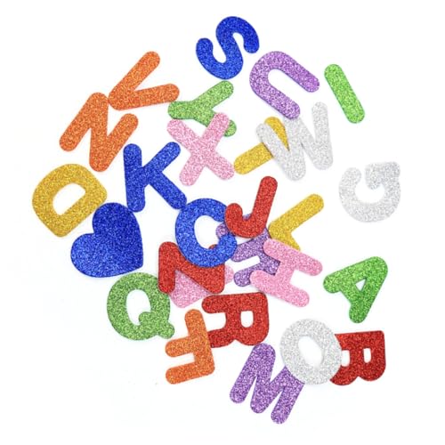 CORHAD Eva Glitzer Buchstaben Aufkleber Für Kreative Alphabet Sticker Für Frühes Lernen Dekorative Buchstaben Für Kindergarten Und Bastelprojekte von CORHAD