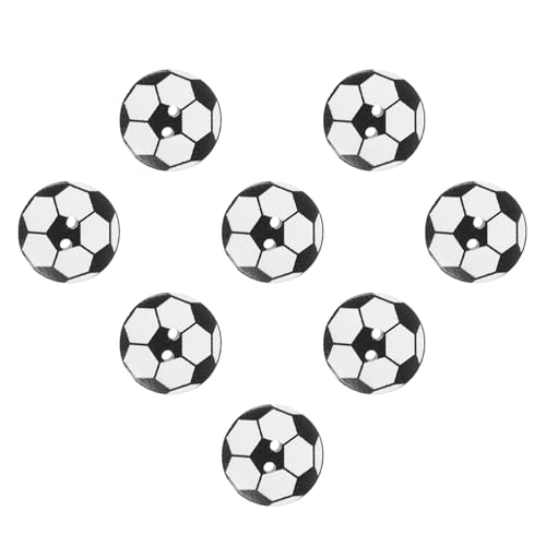 CORHAD Fußball Holzknöpfe Vintage DIY Kleidung Knöpfe Augen Runde Holzknöpfe Für Bekleidung Handgefertigte Dekorationen Ideal Für Bastelprojekte von CORHAD