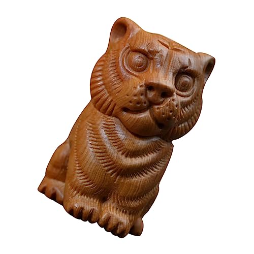 CORHAD Holzhandwerk Tiger Figur Hölzerner Tee Pet Figurine Desktop Schmuck Tiger Decor von CORHAD