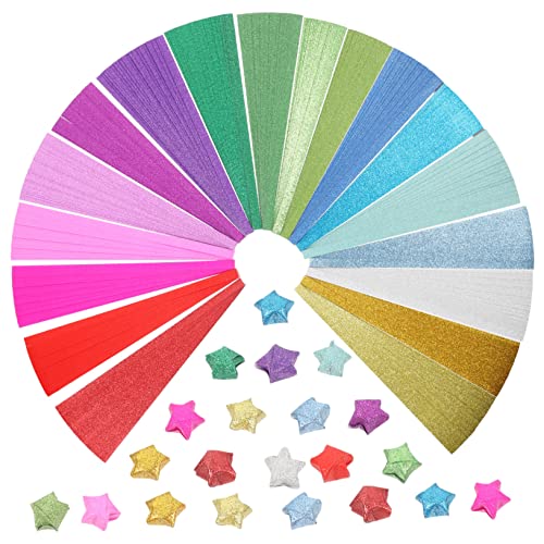 CORHAD Kid Folding Kinder Art Sparkly Strips Adult für Glitter Origami Shiny Handwerk Package Papiere Hand Strip Star Craft for Decoration von CORHAD