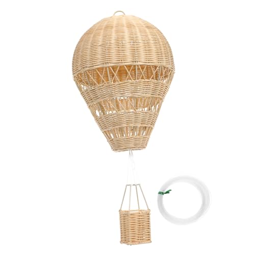 CORHAD Rattan-Heißluftballon Korbgeflecht-Heißluftballon-Anhänger Schwebend Rustikale Heimdekoration Heiße Partygeschenke Verzierung Für Luftballons Hängender Heißluftballon von CORHAD