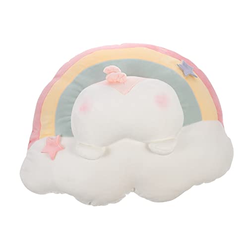 CORHAD Regenbogen-Wurf-Kissen-Kissen Regenbogen-Wurfskissen weiches Spielzeug Kissen fürs Bett kinderkopfkissen Kinder kopfkissen Sofakissen gefülltes Regenbogenkissen Plüschstoff Rosa von CORHAD