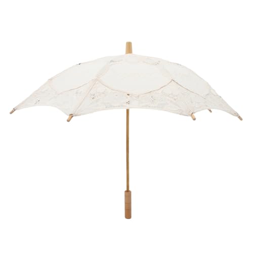 CORHAD Regenschirm aus Spitze Hochzeitskleid Spitze Regenschirm Bademäntel für Damen Braut großer Regenschirm Big Umbrella eleganter Regenschirm Spitzenschirmhandwerk hölzern von CORHAD