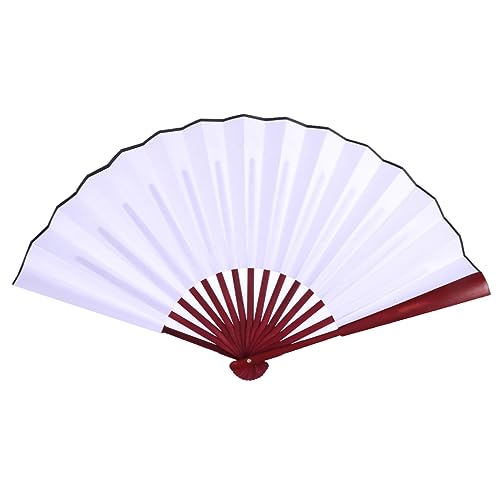 CORHAD weißer Faltfächer handklappbarer Blanko-Faltfächer wandventilator dekor Chinesischer Fan Hochzeitsparty Dekoration Chinesischer Stofffächer Leere chinesische Fans von CORHAD