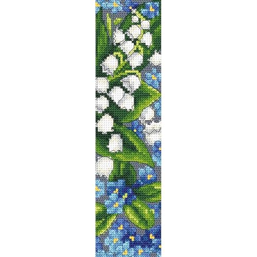 CORICAMO Kreuzstich - Stickpackung - Lesezeichen - Frühlingsblumen von CORICAMO