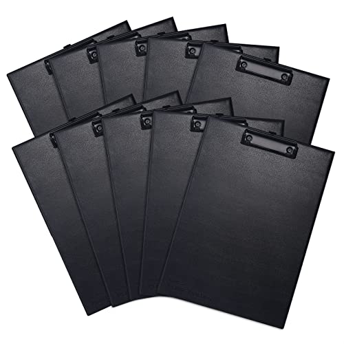 COSHEHKG 10 Stück Klemmbrett A5, Clipboard Set Schreibbrettmit Metallclips Klemmbrett Schwarz Zwischenablage für Notizen, Formulare, Dokumente und Schule, Büro, Menü, Klassenzimmer, Malerei von COSHEHKG