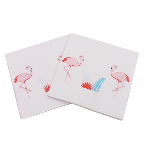 100 Stück Servietten - Cocktailservietten Mit Cartoon-Flamingo-Aufdruck, Mittagsservietten, Partyzubehör, Dekorationen Für Mädchengeburtstage, Nachmittagstee, Babyparty, Wie Abgebildet, 33 X 33 Cm von COSKTIARL