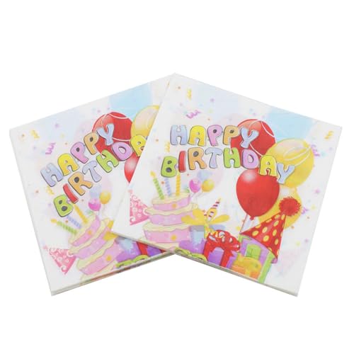 Einwegservietten Aus Papier – Papierservietten Mit Kuchenballon-Aufdruck Für Decoupage | Party-Tischdekoration Für Essen Im Freien, Picknick, Grillutensilien, 100Er-Packung, Wie Abgebildet, 33 X von COSKTIARL