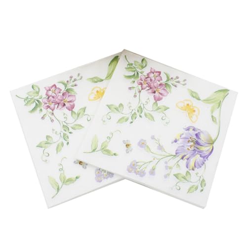 Servietten - Pflanzen Und Blumen Druck Tischdekoration Papierservietten Mit Motiv Auch Für Decoupage Und Decoupage Cocktailservietten/Servietten/Papier Mit 2 Lagen,Wie Abgebildet,33*.33Cm von COSKTIARL