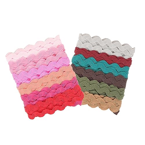 2 Rollen Wellenfransenbesatz Biegefransenbesatz Zierband zum Nähen wellenbiegende Fransen Wickelband seidenband ribbon zubehör handgefertigter Kleidbesatz DIY-Nähmaterial Polyester COSMEVIVI von COSMEVIVI