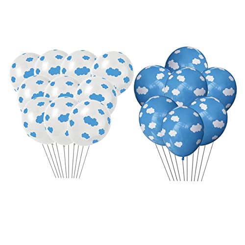 COSMEVIVI 1 Satz 50St Blauer himmel wolken ballon Wolkenballons neujahrsballons Weißes Dekor wandverkleidung wand polsterung balons hochzeitsdeko Latexballons Dekorative Luftballons Emulsion von COSMEVIVI