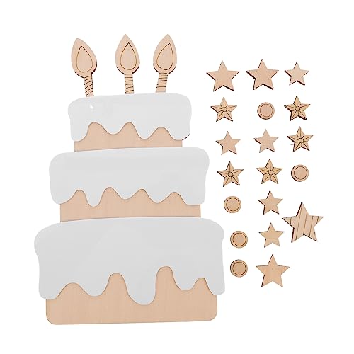 COSMEVIVI 1 Satz Dekoration Aus Holzspänen Cupcake-ausschnitt Wand Requisiten Für Babyfotos Schmuck Gefälscht Kuchen Verzieren Jubiläumsplakettenscheiben Tür Zeichen Ornament Hölzern Khaki von COSMEVIVI