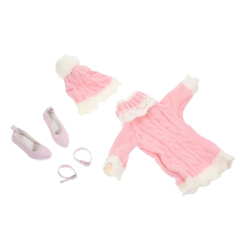 COSMEVIVI 1 Satz Pullover-Set für Spielzeugpuppen für Mädchen Minipuppenkostüm Mädchenkleid Puppenkleidung Set Puppen Kleidung Puppenkleidung für den Winter Puppen-Anziehpullover Acryl Rosa von COSMEVIVI