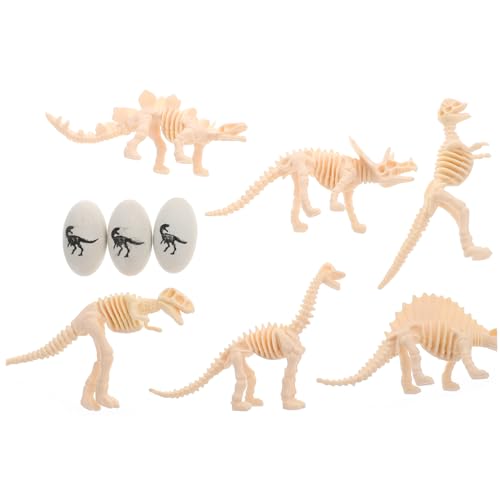 COSMEVIVI 1 Set Realistische Dinosaurier Skelette Und Dinosaurier Ei Modelle Dekoration Für Kuchen Dinosaurier Mottopartys Und Als Für 18 Skelette + 9 Eier von COSMEVIVI