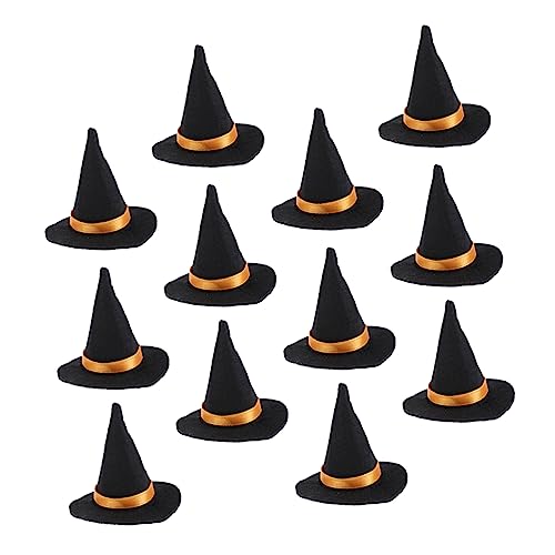 COSMEVIVI 12 Stück Halloween Mini Hexenhut Flaschenaufsatz Halloween Deko Für Weinflaschen Originelle Flaschendekoration Und Zubehör Für Ihre Halloween Party von COSMEVIVI