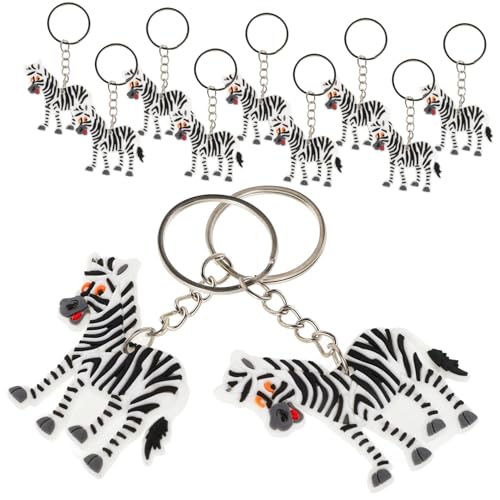 COSMEVIVI 12 Stück Zebra Schlüsselanhänger Neuheits Schlüsselanhänger 3D Zebra Figur Schlüsselanhänger Zebra Schlüsselanhänger Partygeschenk Schlüsselanhänger Halter Zebra Tier von COSMEVIVI