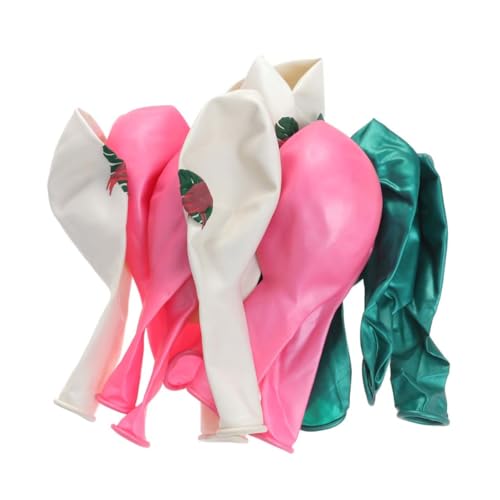 COSMEVIVI 15 Teiliges Flamingo Ballon Set Mit Blattdruck Lustige Luftballons Rosa Und Für Geburtstagsfeiern Und Festivals Heliumgeeignet Ideal Für Dekorationen von COSMEVIVI