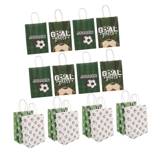 COSMEVIVI 16St Geschenktüte mit Fußballmotiv Taschen für Zubehör für Fußballpartys Fußball Geschenktüte Sportparty Geschenktasche Geschenktüten mittlerer Größe Fußball-Snacktüten von COSMEVIVI