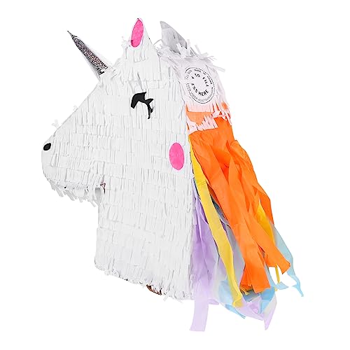 COSMEVIVI 1stk Einhorn-piñata Sommerspielzeug Für Babys Kinderspielzeug Hängende Piñata Geburtstag Piñata Geburtstag Spielzeug Pinata-spielzeug Mehrfarbige Piñata-sticks Weiß Papier von COSMEVIVI