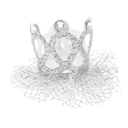 COSMEVIVI 1stk Krone Haarschmuck Kinderkostüm Candy Haarspange Haarspangen Für Kinderpartys Krabbenhaarspangen Tiara-haarspange Spitze Krone Kopfschmuck Mini-krone Haarklammer Silver Metall von COSMEVIVI