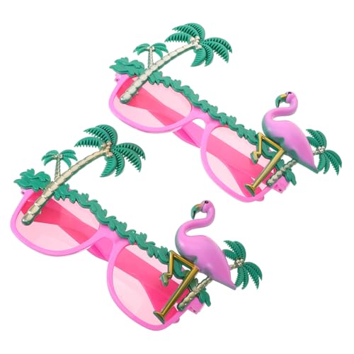 COSMEVIVI 2 Stück Flamingo Brillen Im Kokosnussbaum Design Lustige Party Brillen Für Hawaiianische Feste Perfekte Foto Requisiten Für Strand Events Und Sommerfeiern Rosa von COSMEVIVI