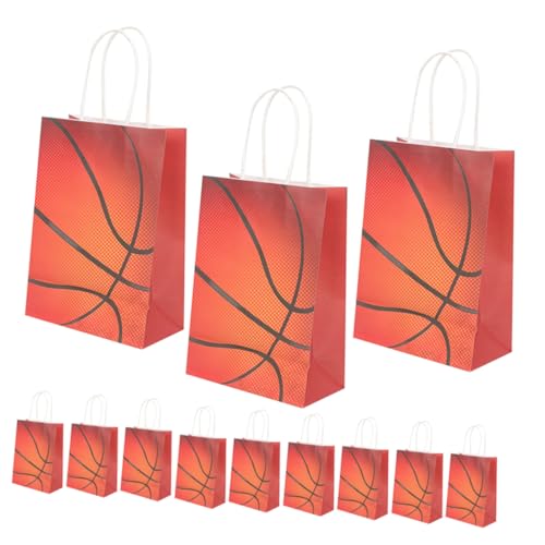 COSMEVIVI 24 Stück Basketball Partygeschenktüten, Verpackungstüten, Papieraufbewahrungstüten, Geschenktüten, Basketball Leckerli Tüten Für Das Basketball Team, Goody Bags, Basketball von COSMEVIVI