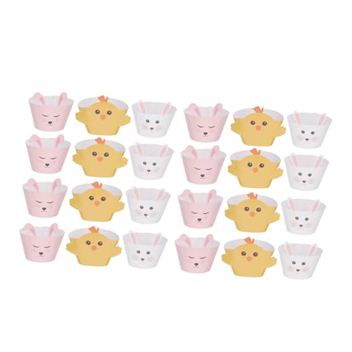 COSMEVIVI 24pcs Bunny Rabbit Cupcake Wrappers Kuchen -tisch -dekorationen Ostern Partyzubehör von COSMEVIVI