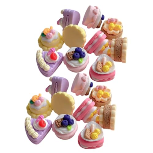 COSMEVIVI 25Pcs Resin Dessert Charms DIY üßigkeiten Deko Für Haarklammern Handyhüllen Miniaturküchen Macaron Beerenkuchen Herzkekse Und Mehr Kreatives Bastelzubehör von COSMEVIVI