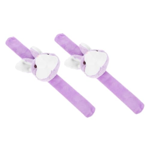 COSMEVIVI 2St Kaninchenarmband halloween halloween assecoires kinder party deko weinachtsgeschenk Bequem Spielzeuge zum Plüschtier Plüsch-Slap-Armband Gastgeschenke Flanell Violett von COSMEVIVI