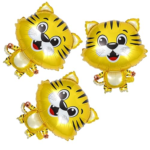 COSMEVIVI 3 Stück Cartoon Tiger Luftballons Für Kinder Geburtstagsluftballons Für Tierthema Feiern Perfekte Dekoration Für Kindergeburtstage Und Partys von COSMEVIVI