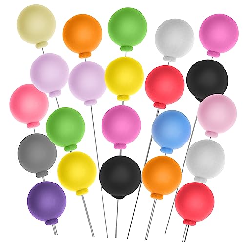 COSMEVIVI 30 Stück Bunte Schaumstoffkugeln Cupcake Topper Ideal Für Tortendekorationen Und Kuchendekorationen Bei Geburtstagsfeiern Und Hochzeiten Transparente Cake Toppers Für von COSMEVIVI