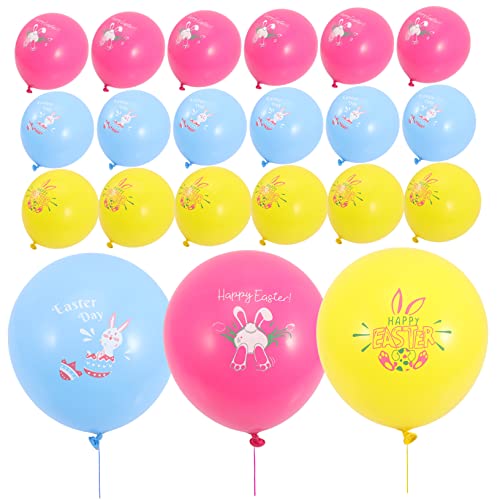 COSMEVIVI 30 Stück Osterballons Cartoon Latexballons Für Osterparty Dekoration Bunte Foto Requisiten Für Kinderfeiern Fröhliche Luftballons Für Ostern Und Eiersuche von COSMEVIVI