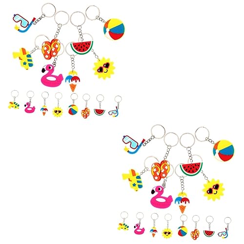 COSMEVIVI 32 Stk Hawaiischer Schlüsselanhänger Hawaiianischer Anhänger-charm Schlüsselanhänger Wassermelone Cartoon-schlüsselanhänger Sommer Schlüsselanhänger Hawaiianisches Armband Metall von COSMEVIVI