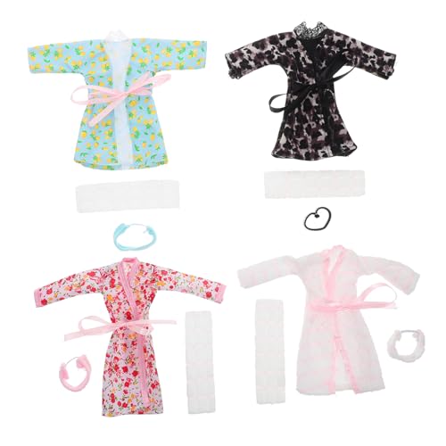 COSMEVIVI 4 Sätze Puppenkleidung Für Mädchen Puppe Verkleiden Sich Kleidung Minipuppenkleidung Mini-Puppen-anziehset Puppenpyjama Und Badetuch Puppen-anziehspielset Babypuppen-spielset Stoff von COSMEVIVI