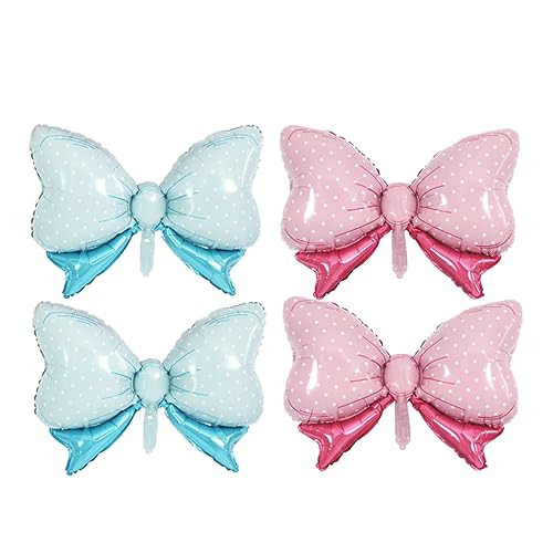 COSMEVIVI 4 Stück Bowknot Luftballons Aus Aluminiumfolie Bogenform Blau Rosa Geburtstagsdekoration Party Dekorationsartikel Für Kindergeburtstag Und Feierlichkeiten von COSMEVIVI