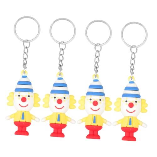 COSMEVIVI 4 Stück Clown Puppen Schlüsselanhänger Clown Anhänger Zirkus Charm Anhänger Anime Schlüsselanhänger Zirkus Schlüsselanhänger Schlüsselanhänger Autoschlüsselhalter Clown von COSMEVIVI